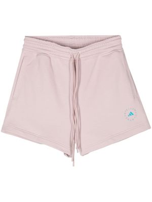 adidas by Stella McCartney logo-raised jersey shorts - Pink