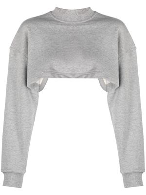 adidas by Stella McCartney open-back cropped sweatshirt - Grey
