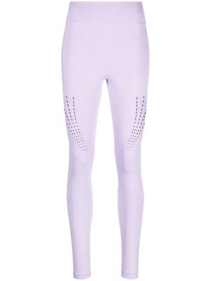 adidas by Stella McCartney perforated logo-print leggings - Purple