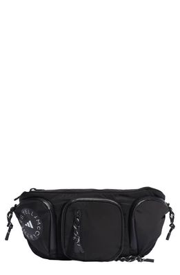 adidas by Stella McCartney Recycled Polyester Belt Bag in Black/White/Black