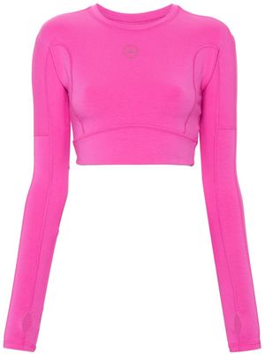 adidas by Stella McCartney rubberised-logo cropped top - Pink