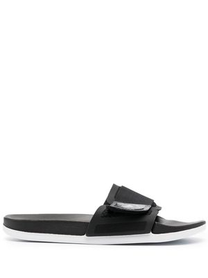 adidas by Stella McCartney slip-on logo-patch sandals - Black