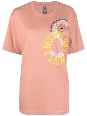 adidas by Stella McCartney slogan print organic cotton T-shirt - Pink