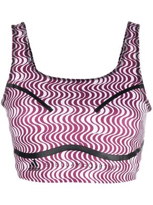 adidas by Stella McCartney swirl-print cropped vest top - White
