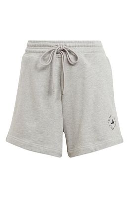 adidas by Stella McCartney TrueCasuals Organic Cotton Drawstring Sweat Shorts in Medium Grey Heather
