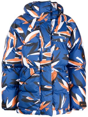 adidas by Stella McCartney TrueNature floral-print padded jacket - Blue