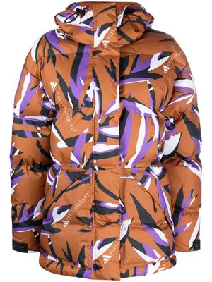 adidas by Stella McCartney TrueNature floral-print padded jacket - Brown