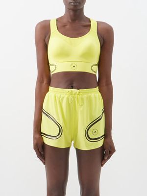 Adidas By Stella Mccartney - Truepace High-impact Moulded-cup Sports Bra - Womens - Neon Yellow