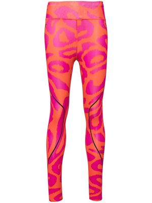 adidas by Stella McCartney TruePace leopard-print leggings - Red