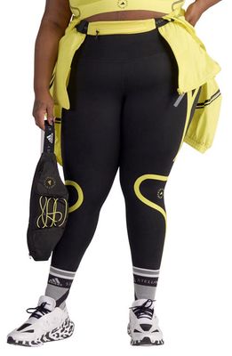 adidas by Stella McCartney TruePace Tights in Black/Shock Yellow