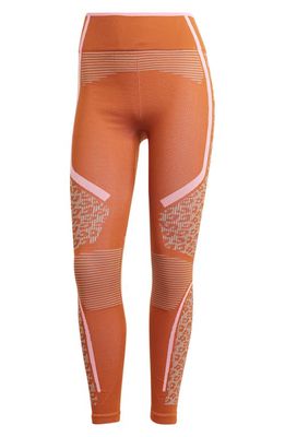 adidas by Stella McCartney TrueStrength Seamless Yoga Leggings in Caramel/Grey/Pink