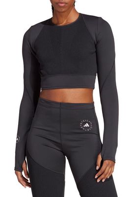 adidas by Stella McCartney TrueStrength Yoga Crop Top in Black