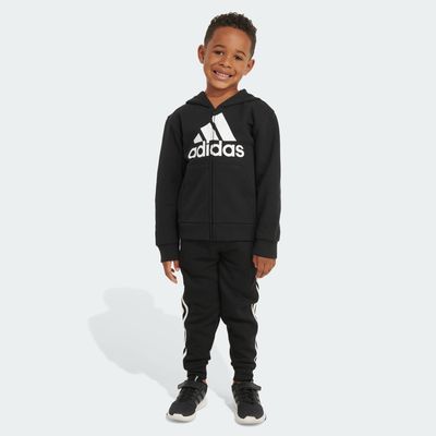 adidas C HOODED FLEECE JACKET SET Black 2T Kids