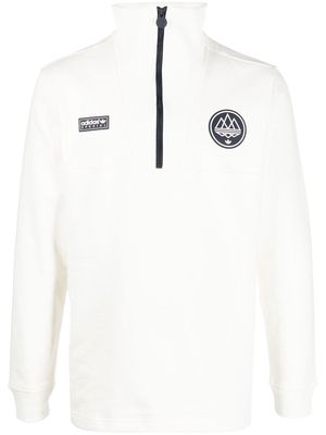 adidas chest logo-patch detail jumper - White