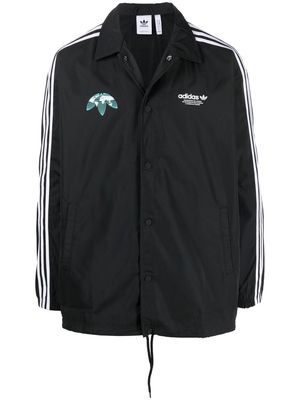 adidas chest logo-print detail jacket - Black