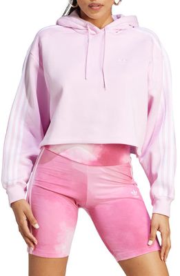 adidas Classic Crop Hoodie in Orchid Fusion