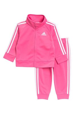 adidas Classic Tricot Track Jacket & Joggers Set in Dark Pink