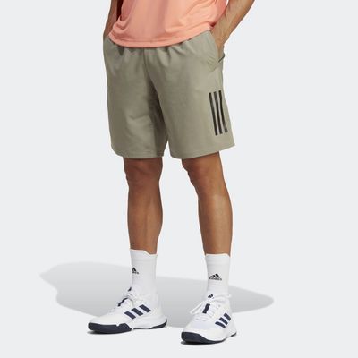 adidas Club 3-Stripes Tennis Shorts Silver Pebble XL 9" Mens