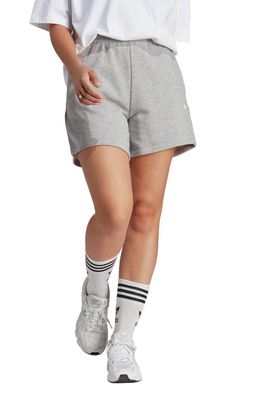 adidas Cotton Blend French Terry Shorts in Medium Grey Heather