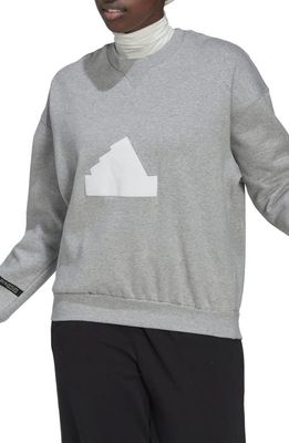 adidas Crewneck Logo Sweatshirt in Medium Grey Heather