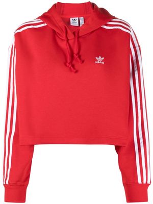 adidas cropped drawstring hoodie - Red