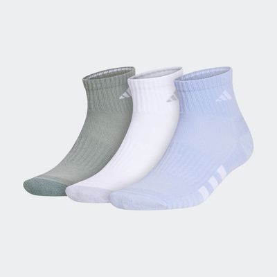 adidas Cushioned Color Quarter Socks 3 Pairs Dawn Blue L