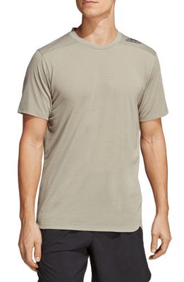 adidas Designed 4 Training T-Shirt in Silver Pebble