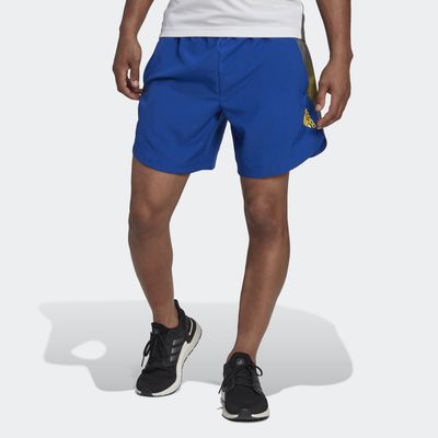 adidas Designed for Movement AEROREADY HIIT Graphic Training Shorts Royal Blue XL 7" Mens