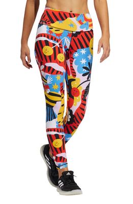 adidas Egle Graphic Believe This High Waist 7/8 Tights in Multicolor/print/white