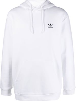 adidas embroidered-logo cotton hoodie - White