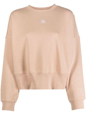 adidas embroidered-logo crew-neck sweatshirt - Neutrals