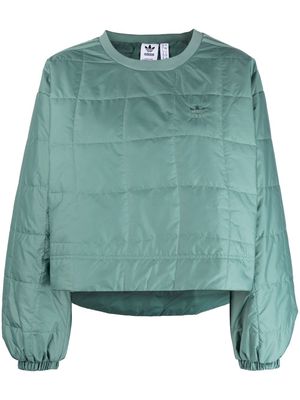 adidas embroidered-logo quilted sweatshirt - Green