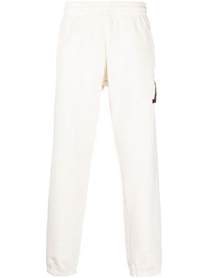 adidas embroidered motif cotton track pants - Neutrals