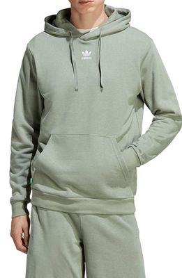 adidas Essentials Plus Pullover Hoodie in Silver Green