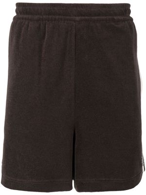 adidas fleece-texture track shorts - Brown