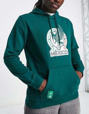 adidas Football Mexico World Cup '22 DNA chest logo hoodie in green