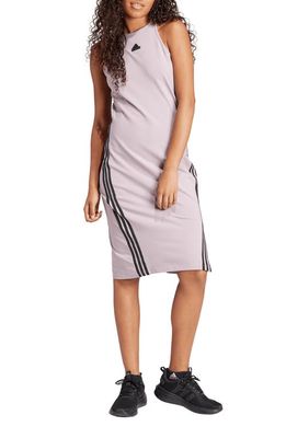 adidas Future Icons 3-Stripes Sleeveless Dress in Preloved Fig/Black