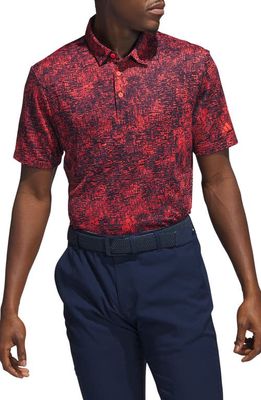 adidas Golf Aerial Jacquard Golf Polo in Bright Red