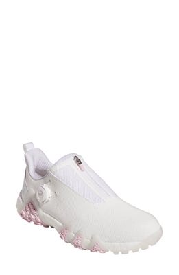 adidas Golf Codechaos 22 BOA Golf Shoe in White/Silver Met/Pink