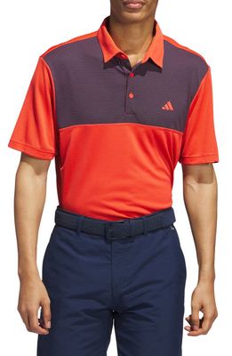 adidas Golf Core Colorblock Golf Polo in Bright Red