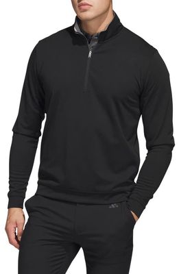 adidas Golf Elevated Stretch Half Zip Pullover in Black