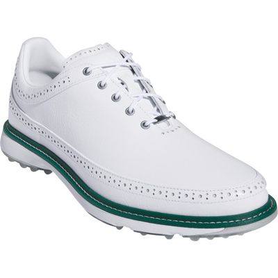 adidas Golf Gender Inclusive MC80 Spikeless Golf Shoe in White/silver/collegiate Green 