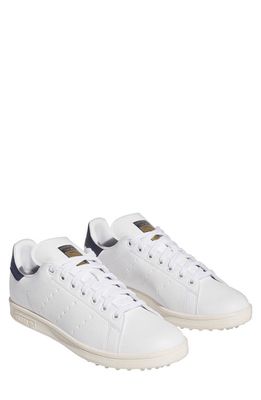 adidas Golf Gender Inclusive Stan Smith Spikeless Golf Shoe in White/Collegiate Navy/White 