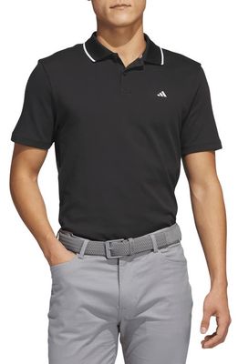 adidas Golf Go-To Cotton Blend Piqué Golf Polo in Black