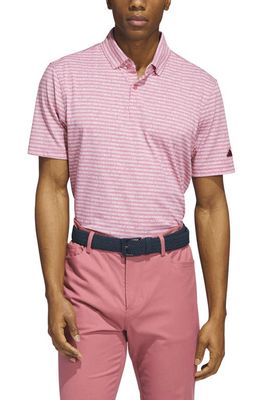 adidas Golf Go-To Print Golf Polo in Pink Strata