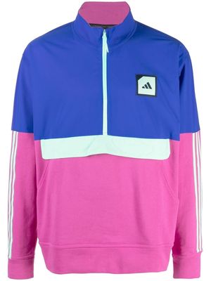 adidas Golf logo-patch zip-up sweatshirt - Blue