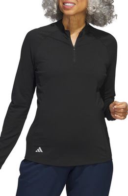 adidas Golf Long Sleeve Half Zip Golf Shirt in Black