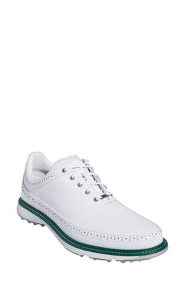 adidas Golf MC80 Spikeless Golf Shoe in White/silver/collegiate Green
