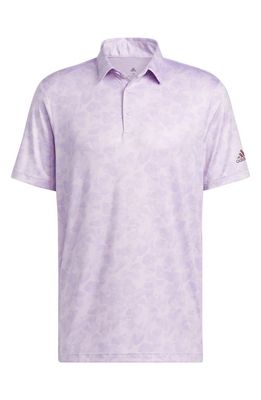 adidas Golf Men's Prisma Jacquard Performance Polo in Bliss Lilac/Purple Glow