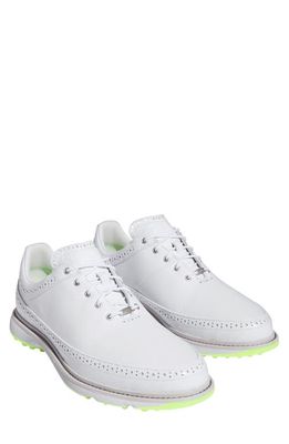 adidas Golf Modern Classic Spikeless Golf Shoe in White/Silver/Lemon